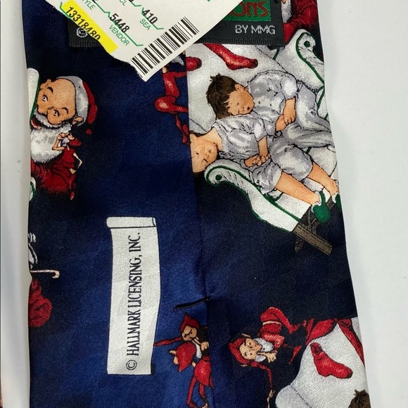Norman Rockwell Christmas Santa & His Elves Tie New with Tag Vintage - Picture 2 of 7